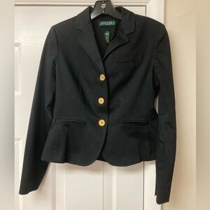 Petite Lauren Ralph Lauren Black Blazer with Gold Accents sz 4P
